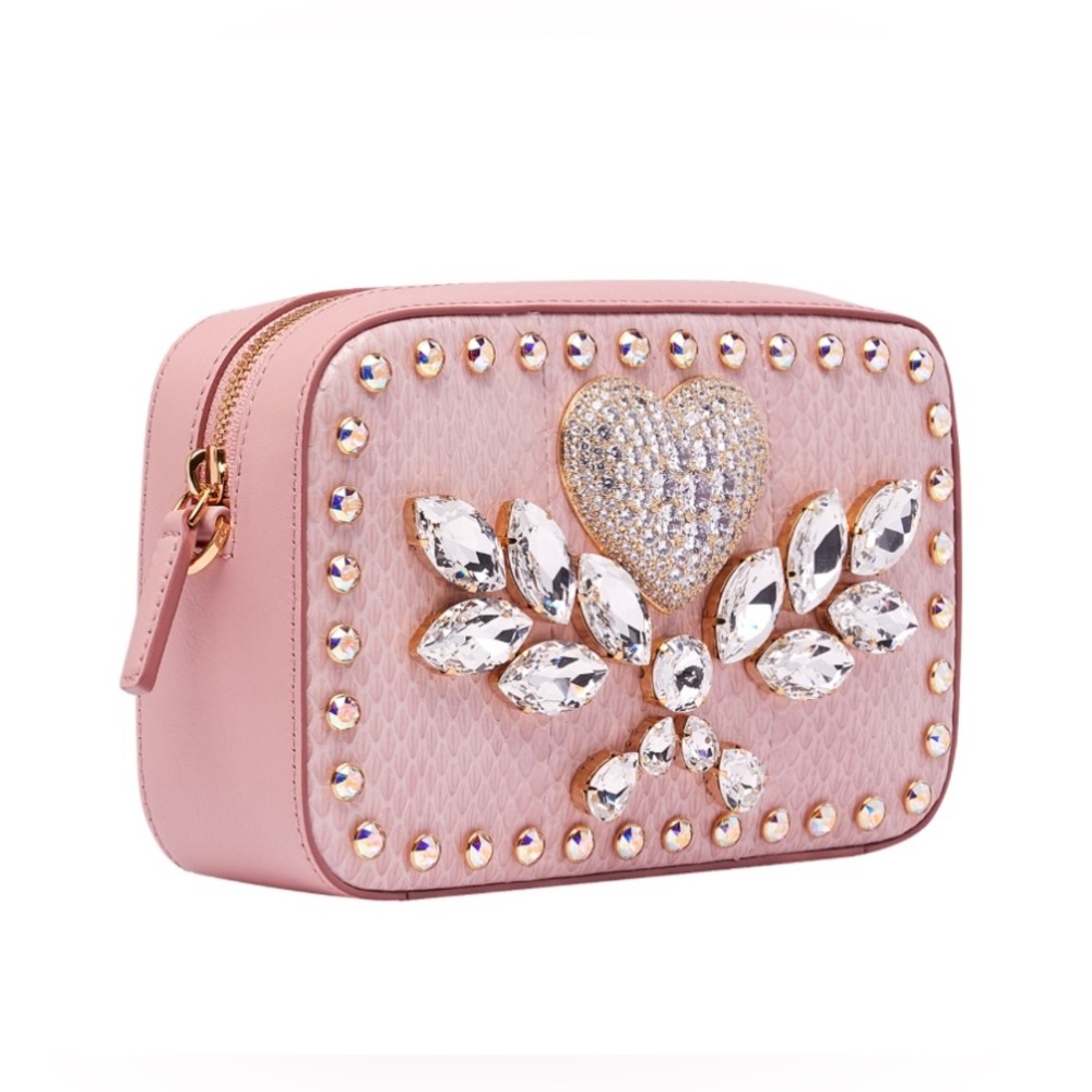 MCM SOARING HEART SWAROVZKI CAMERA BAG  in SNAKESKIN